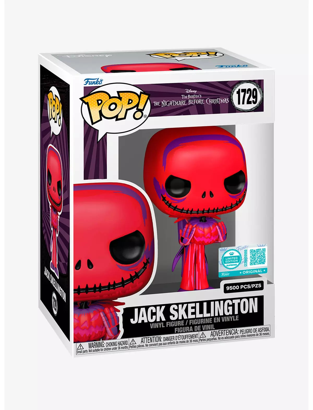 Funko Nightmare Before Christmas Pop! Jack Skellington (Supreme) Vinyl Figure Hot Topic Exclusive 9500