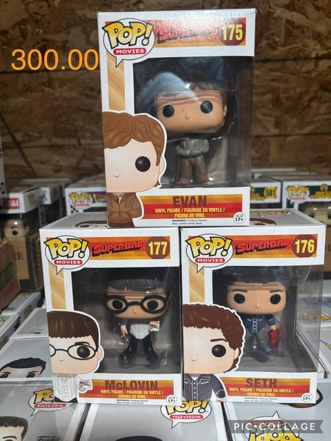 FUNKO POP! Super Bad Set : Evan #175 , Seth #176 and McLovin #177