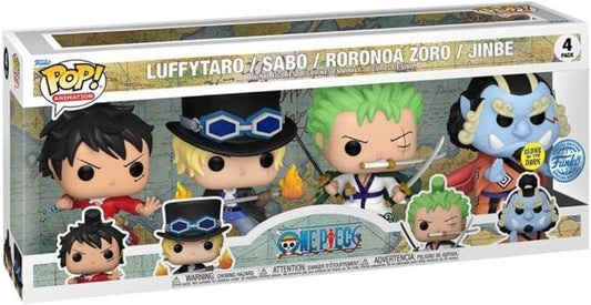 One Piece Funko Pop! Luffytaro, Sabo, Roronoa Zoro and Jinbe exclusive