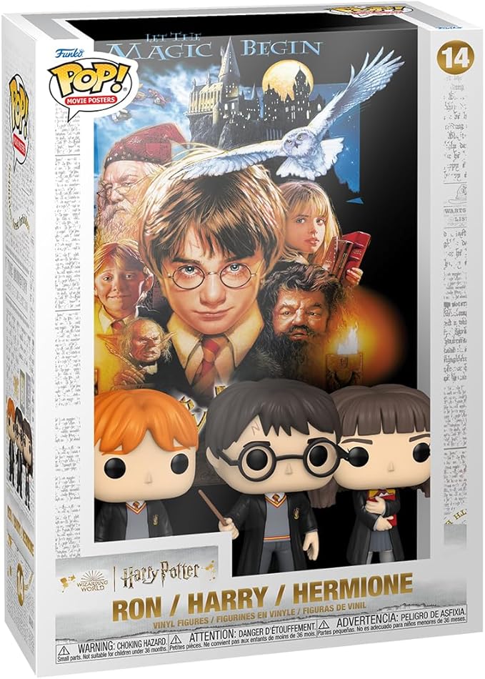 Funko Pop! Movie Poster: WB 100 - Harry Potter and The Sorcerer's Stone, Ron, Harry, Hermione Saletastic