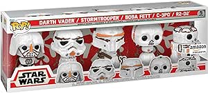Star Wars Pop! Star Wars Pop! Darth Vader Stormtrooper Boba Fet C-3p0 R2-D2 Snowman Set Amazon Exclusive