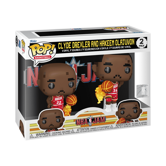 NBA Jam Pop! 8-bit Clyde Drexler and Hakeem Olajuwon (NBA Jam) 2-Pack