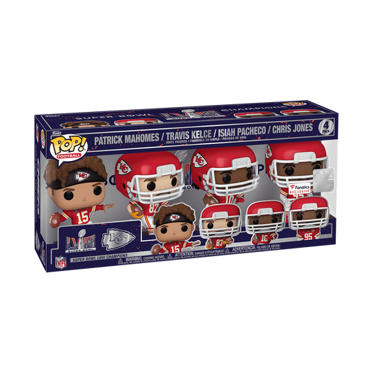 NFL Pop! Kansas City Chiefs Super Bowl 2024 4-Pack