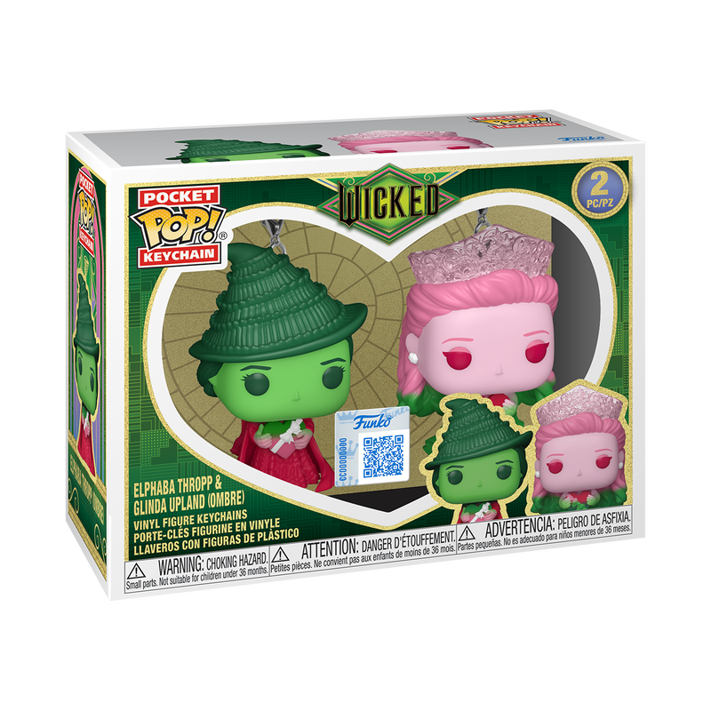 Wicked Pop! Keychain Elphaba Thropp & Glinda Upland (Ombre) 2-Pack Exclusive