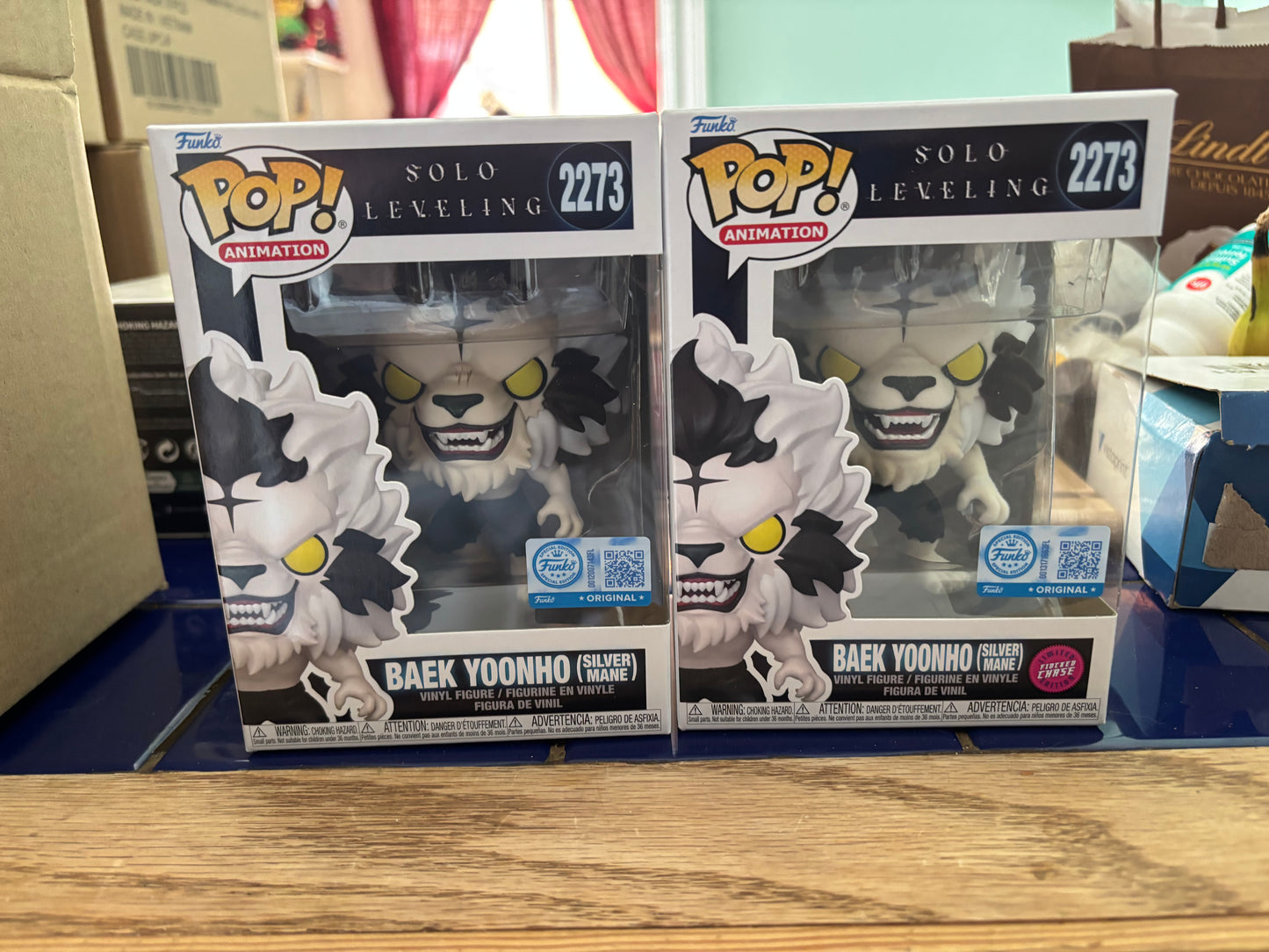 Solo Leveling Pop! Baek Yoonho Silver Mane #2273 Reg and Chase set