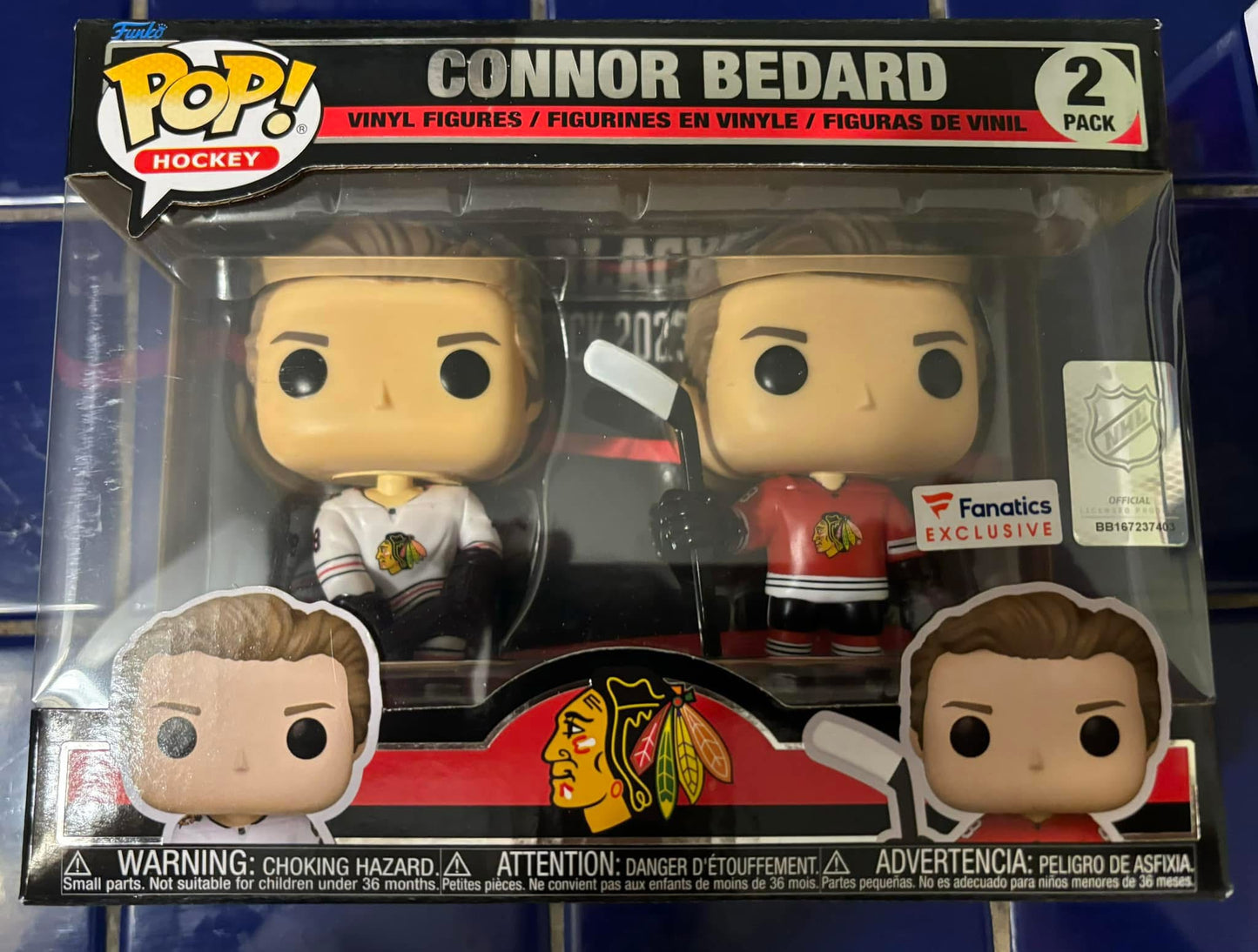NHL funko : Chicago blackhawks Connor bedard 2 pack fanatics exclusive