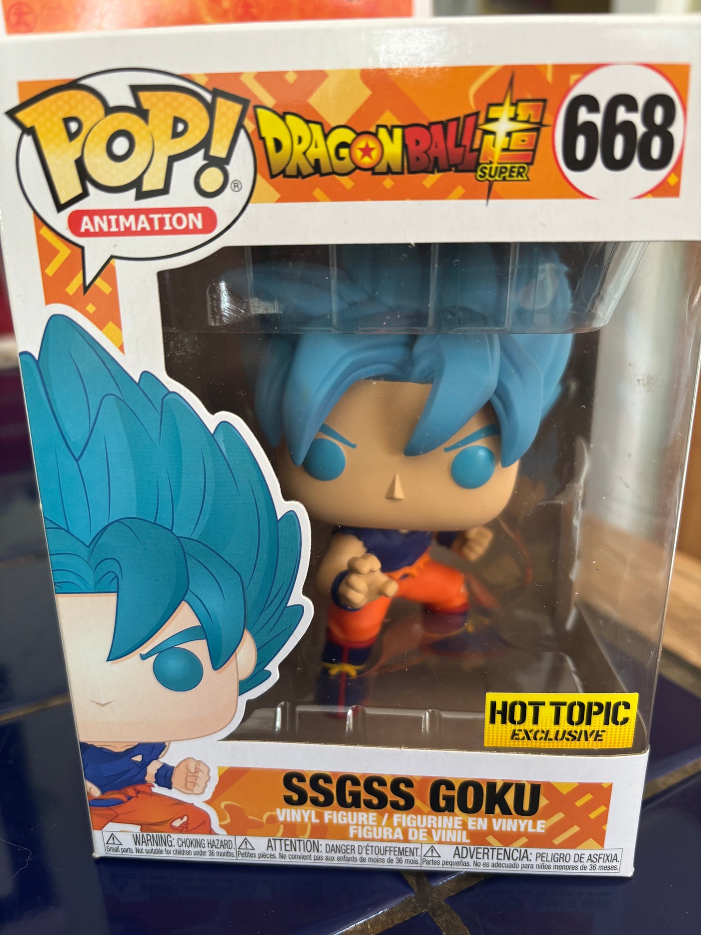 Dragonball Z DBZ Funko Anime Pop! SSGSS Goku #668 Hot topic Exclusive (box damage*)