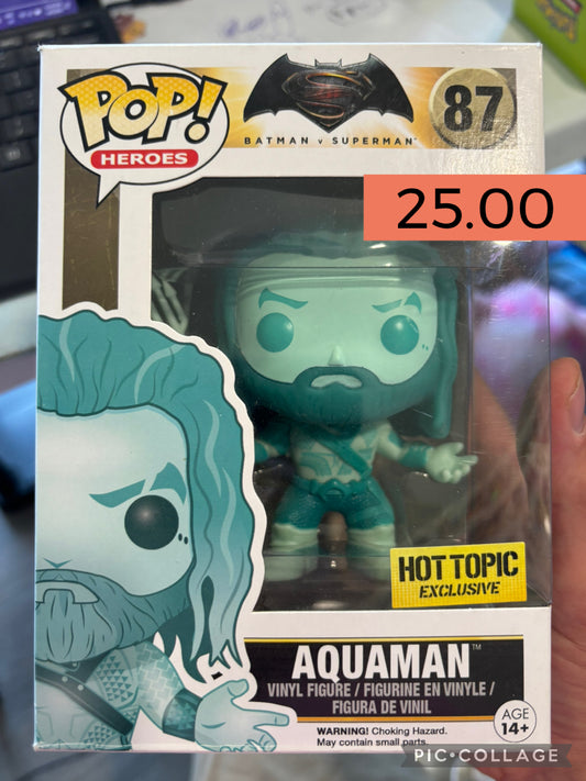 Dc Funko Pop : Batman vs Superman : Aquaman #87 Hot topic Exclusive