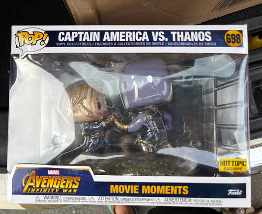Funko Pop : Marvel Avengers : Captain America vs Thanos #698 Movie Moments Hot topic exclusive