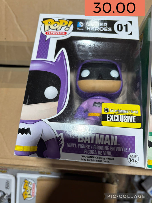 Funko Pop : DC:  Batman #01 Purple Entertainment Earth Exclusive