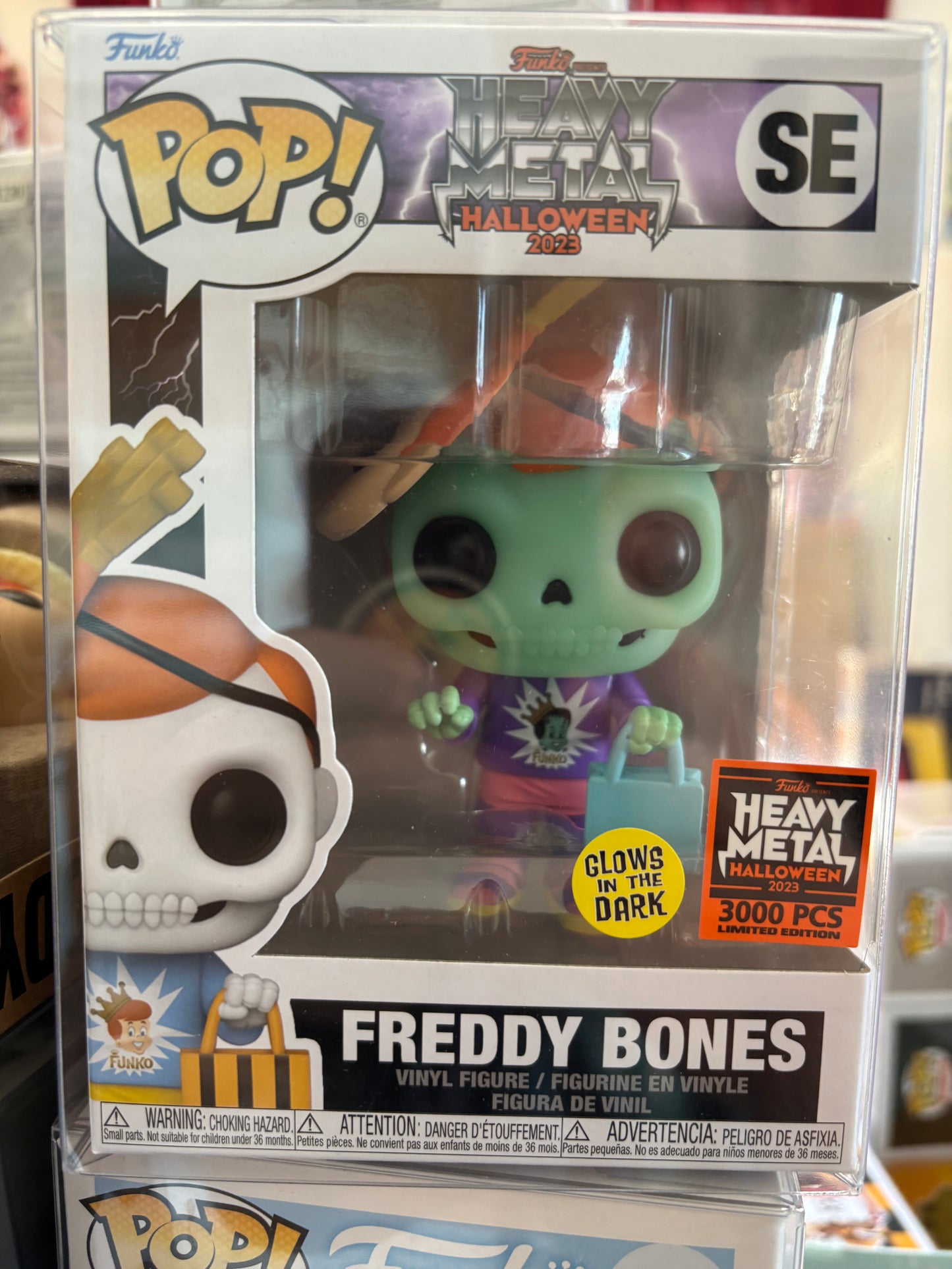 Pop! Funko : Heavy Metal Halloween 2023 - Freddy Bones with Mask GID Exclusive SE 3000 piece