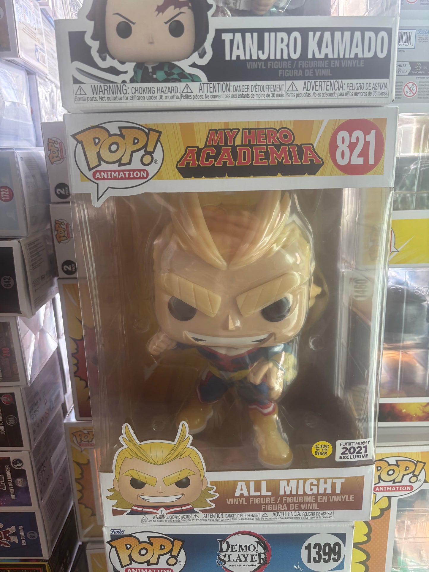 Funko! Pop Animation: My Hero Academia - All Might #821 Deluxe 10 inch GID Funimation 2021 Exclusive