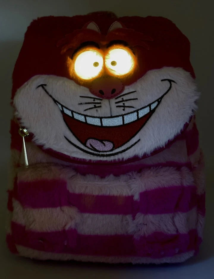 Loungefly Cheshire Cat Plush Pocket Mini Backpack Light Up Bag
