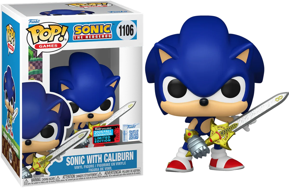 Sonic the Hedgehog Funko Pop! Sonic with Caliburn #1106 2025 fall Convention shared Exclusive