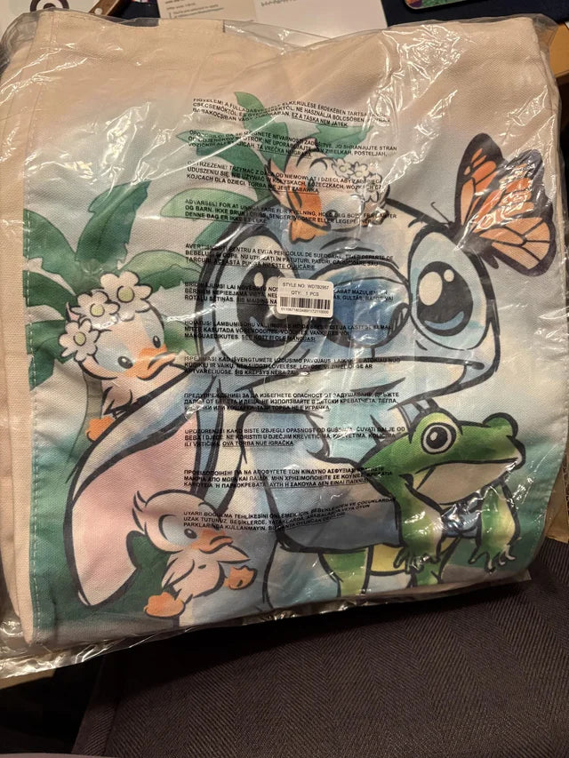 Loungefly Disney Lilo and Stitch Springtime Stitch Canvas Tote Bag