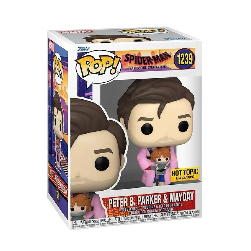 Marvel Pop! Spider-man Peter b. parker and mayday across the spider-verse hot topic exclusive #1239