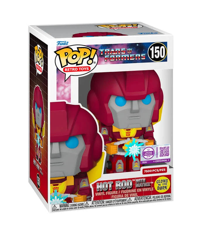 Funko Pop Transformers : Hot Rod with Matrix #150 LE Limited Edition 7500 GID