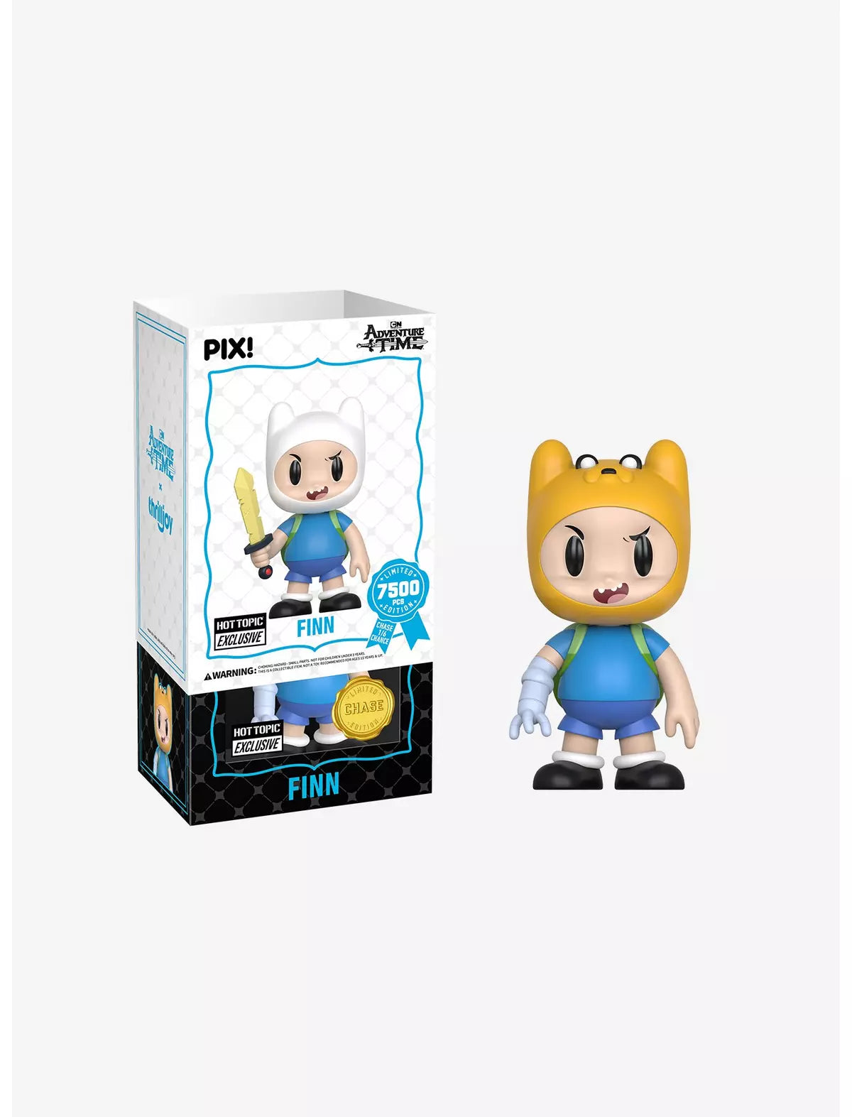 Thrilljoy :  Thrilljoy Adventure Time Pix! Finn Collectible Figure Hot Topic Exclusive