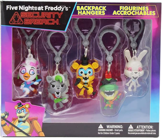 Just Toys LLC Five Nights at Freddy's Backpack Hangers (Five Nights at Freddy's Security Breach Backpack Hangers S1 Collector's Box),