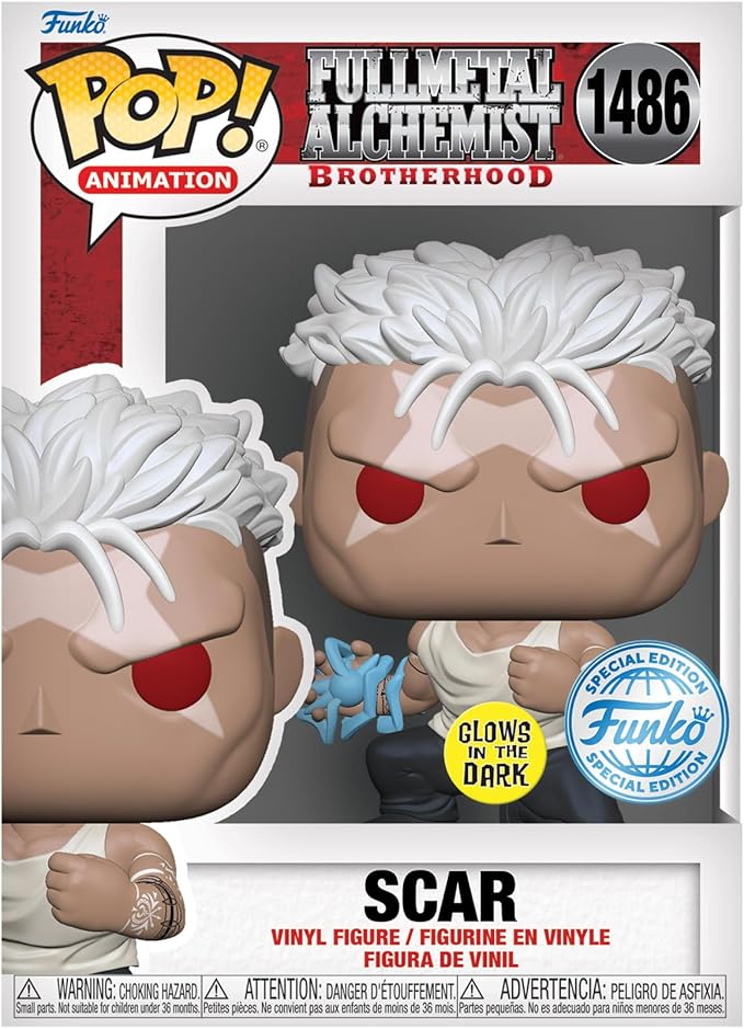 Fullmetal Alchemist Pop! Brotherhood Scar 1486 Glow in The Dark Shared Exclusive