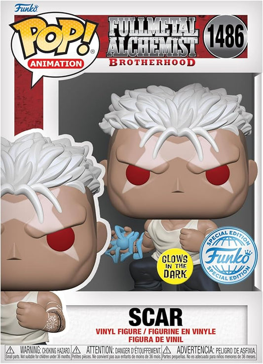 Fullmetal Alchemist Pop! Brotherhood Scar 1486 Glow in The Dark Shared Exclusive