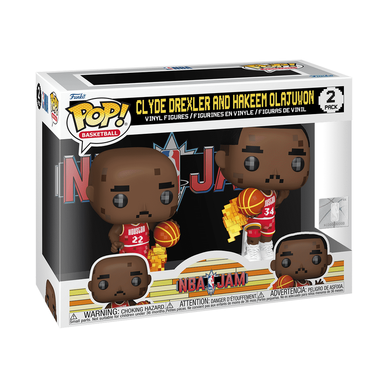 NBA Jam Pop! 8-bit Clyde Drexler and Hakeem Olajuwon (NBA Jam) 2-Pack