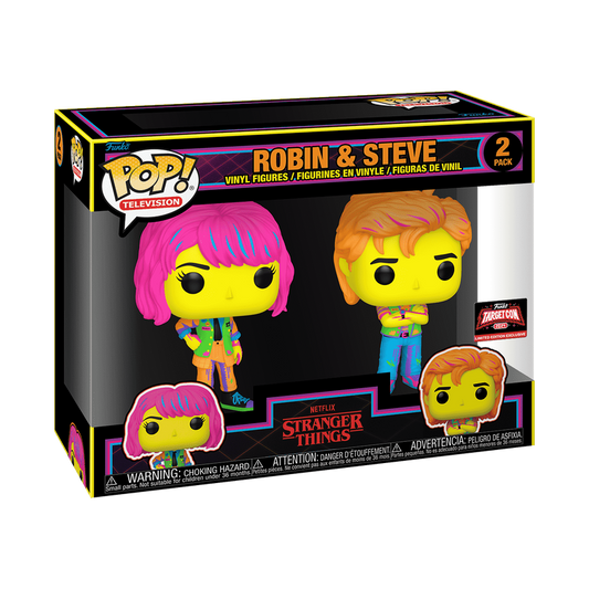 Stranger Things Funko Pop! Robin & Steve 2-Pack (Black Light) Traget Con Exclusive