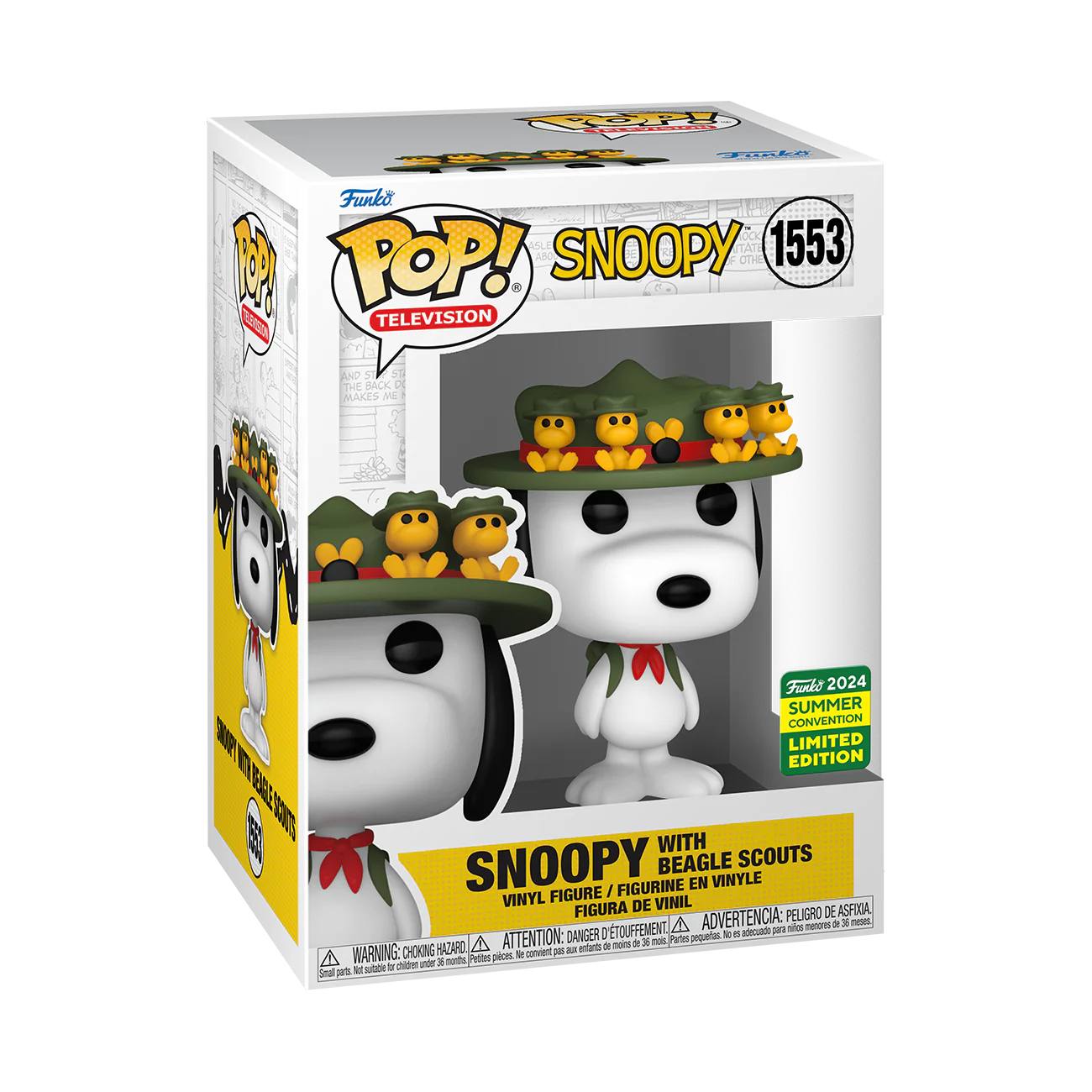 Funko Pop! SDCC 2024- Peanuts Snoopy (/w Beagle Scouts) Exclusive Pop #1553