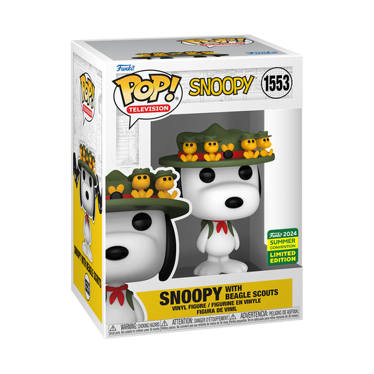 Funko Pop! SDCC 2024- Peanuts Snoopy (/w Beagle Scouts) Exclusive Pop #1553