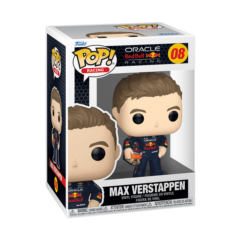 F1 Formula one Funko  Pop : Oracle Red Bull Racing Pop!  Max Verstappen with Helmet #08