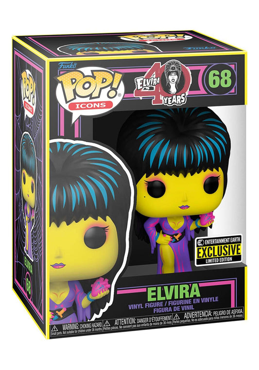 Elvira Black Light Entertainment Earth exclusive funko pop
