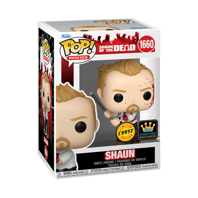 Funko Pop : Movies Shaun of the Dead : Shaun #1660 Specialty Series Exclusive Chase Bloody