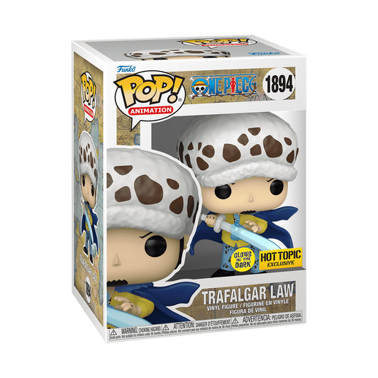 One Piece Funko Anime  Pop! Trafalgar Law #1894 Hot Topic Exclusive GID