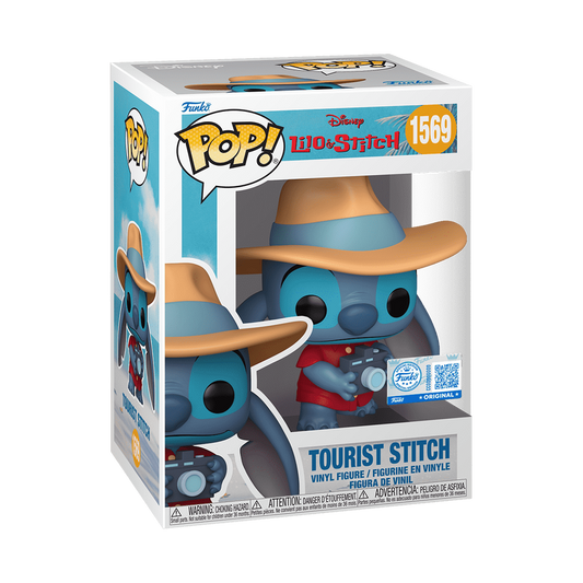 Funko Pop!  Disney Tourist Stitch #1569 Funko Store Exclusive