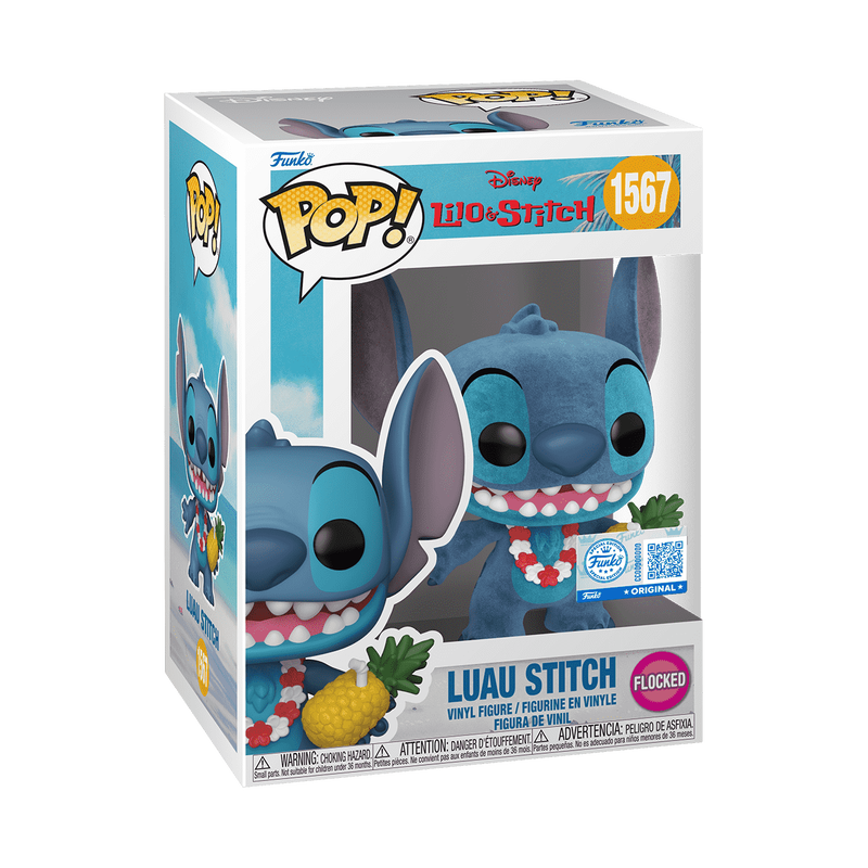 Funko Pop!  Disney Luau Stitch #1567 Flocked Funko Store Exclusive