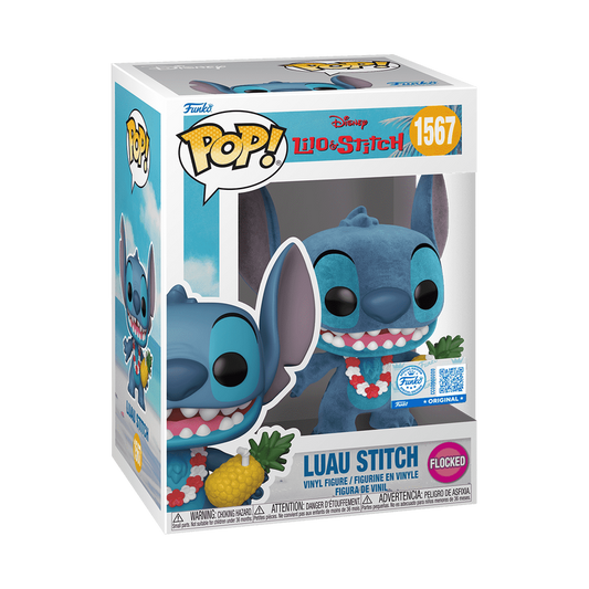Funko Pop!  Disney Luau Stitch #1567 Flocked Funko Store Exclusive