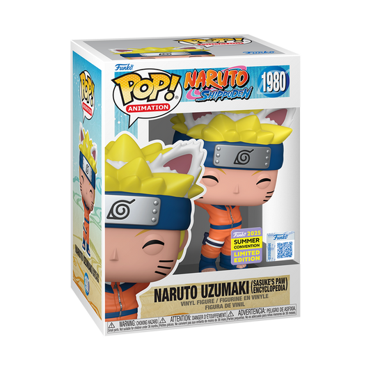 Funko Pop! Anime: Naruto - Naruto Uzumaki #1980 2025 Summer Exclusive Sasuke’s Paw Encyclopedia