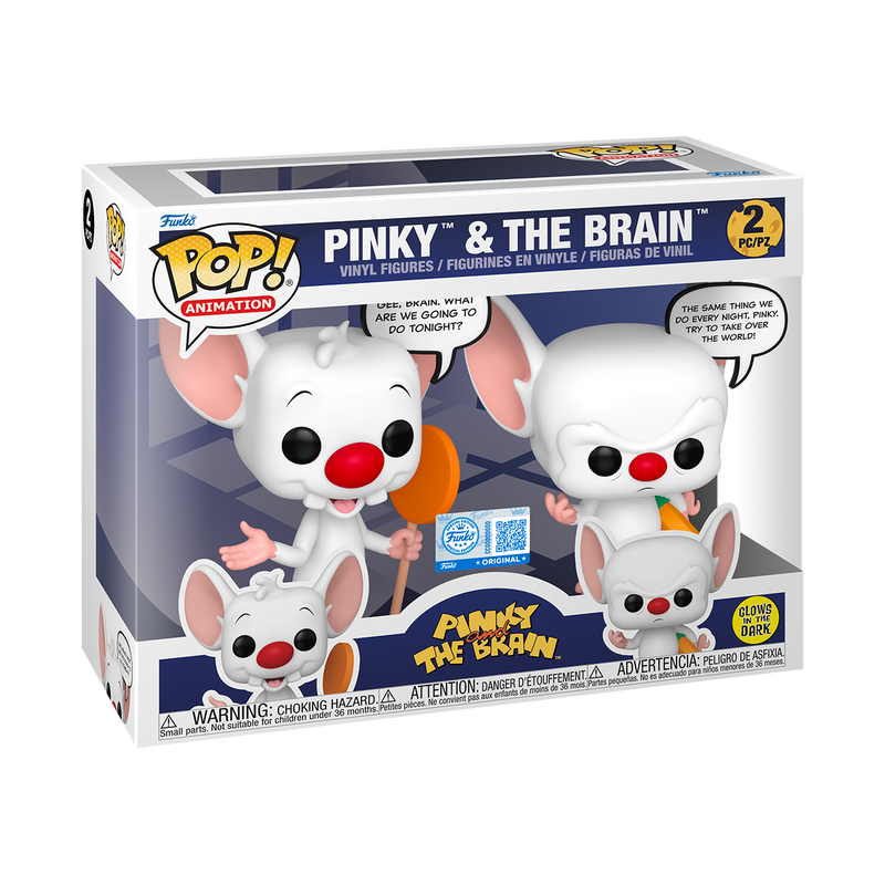 FUNKO POP!  :  Pinky & the Brain 2 pack GID Funko store Exclusive