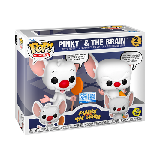 FUNKO POP!  :  Pinky & the Brain 2 pack GID Funko store Exclusive