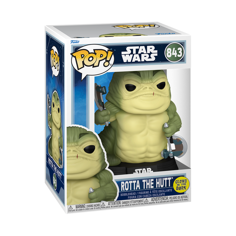 Star Wars Pop!  Mandalorian & Grogu Rotta the Hutt (Glow) #843