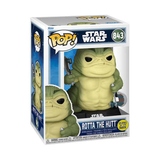 Star Wars Pop!  Mandalorian & Grogu Rotta the Hutt (Glow) #843