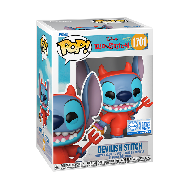 Funko Pop : Disney Devilish Stitch # 1701  Entertainment Earth Exclusive