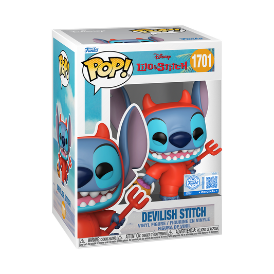 Funko Pop : Disney Devilish Stitch # 1701  Entertainment Earth Exclusive