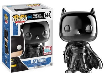 Dc Funko Pop Super Heroes : Batman #144 2017 Fall Exclusive Black Chrome