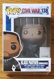 Funko Pop! Marvel  Black Panther Unmasked #138 Captain America Civil War Pop is live exclusive