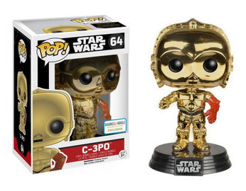 Funko Pop : Star wars : C-3pO #64 Barnes and Noble Exclusive Chrome