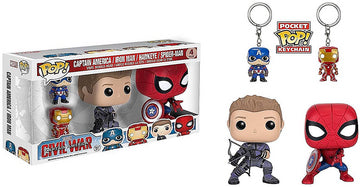 Funko Pop : Marvel : Captain America Civil War Captain America Spider-man Hawkeye Iron man