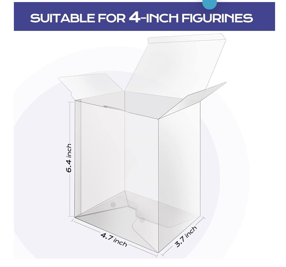 Display Case Protector Compatible with All Standard 4 Inches Funko Pop Figure (0.35mm Thick
