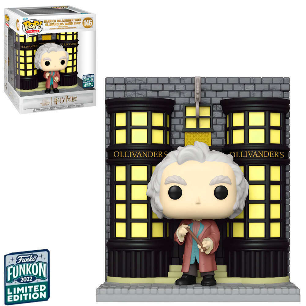 Funko Pop! Movies: Harry Potter - Garrick Ollivander with ollivanders wand shop #146 2022 Funkon exclusive