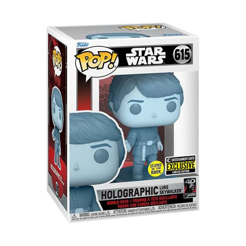 Funko Pop! Star Wars Holographic Luke Skywalker Entertainment Earth Exclusive